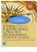 Test Bank for Ethics&comma; Jurisprudence and Practice Management in Dental Hygiene 3rd Edition by Kimbrough&vert;&vert;All Chapters Covered&vert;&vert;ISBN NO&colon;10&comma;0131394924&vert;&vert;ISBN NO&colon;13&comma;978-0131394926&vert;&vert;A&plus; guide