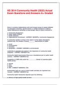 HS 3814 Community Health &lpar;2025&rpar; Actual Exam Questions and Answers A&plus; Graded&period;