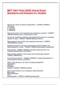 MKT 3401 Final &lpar;2025&rpar; Actual Exam Questions and Answers A&plus; Graded&period;