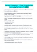 General Chemistry 2 Final Exam Solved Correctly To Score A&plus; 2025