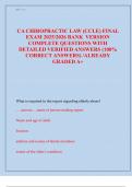 CA CHIROPRACTIC LAW &lpar;CCLE&rpar; FINAL  EXAM 2025&sol;2026 BANK  VERSION  COMPLETE QUESTIONS WITH  DETAILED VERIFIED ANSWERS &lpar;100&percnt;  CORRECT ANSWERS&rpar; &sol;ALREADY  GRADED A&plus;