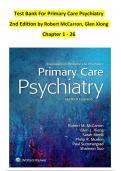 Test Bank For Primary Care Psychiatry 2nd Edition by Robert McCarron&comma; Glen Xiong Chapter 1 - 26