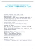 UWA MASTERS OF ELEMENTARY EDUCATION COMPREHENSIVE EXAM