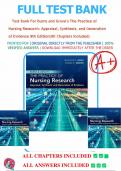 Test Bank For Burns and Grove's The Practice of Nursing Research&colon; Appraisal&comma; Synthesis&comma; and Generation of Evidence 9th Edition&period; COMPLETE TEST GUIDE&period;