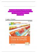 TEST BANK for Watkins&comma; Pharmacology Clear and Simple A Guide to Drug Classifications and Dosage Calculations 4th Edition All Chapters 1 - 21