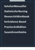 Solution Manual for Statistics for Nursing Research A Workbook for Evidence-Based Practice 3rd Edition Susan Grove Daisha