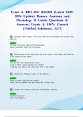 Exam 4&colon; BIO 202&sol; BIO202 &lpar;Latest 2025&sol; 2026 Update&rpar; Human Anatomy and Physiology II Guide&vert; Questions & Answers&vert; Grade A&vert; 100&percnt; Correct &lpar;Verified Solutions&rpar;- GCU