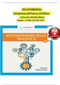 SOLUTION MANUAL For Entrepreneurial Finance, 7th Edition by J. Chris Leach, Ronald W. Melicher, Chapters 1 - 16, Complete With CAPSTONE CASES