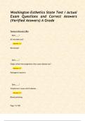 Washington Esthetics State Test &sol; Actual Exam Questions and Correct Answers &lpar;Verified Answers&rpar; A Grade   