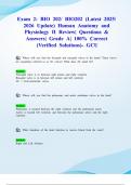 Exam 2&colon; BIO 202&sol; BIO202 &lpar;Latest 2025&sol; 2026 Update&rpar; Human Anatomy and Physiology II Review&vert; Questions & Answers&vert; Grade A&vert; 100&percnt; Correct &lpar;Verified Solutions&rpar;- GCU