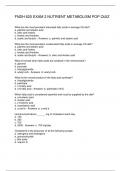 FNDH 620 EXAM 2 NUTRIENT METABOLISM POP QUIZ 