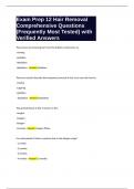 Exam Prep 12 Hair Removal Comprehensive Questions &lpar;Frequently Most Tested&rpar; with Verified Answers