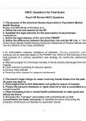 ANCC Questions for Final Exam
