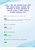Exam 1&colon; BIO 202&sol; BIO202 &lpar;Latest 2025&sol; 2026 Update&rpar; Human Anatomy and Physiology II Review&vert; Questions & Answers&vert; Grade A&vert; 100&percnt; Correct &lpar;Verified Solutions&rpar;- GCU