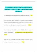 CLASS D LICENSE QUESTIONS AND ANSWERS ALREADY PASSED LATEST UPDATED 2025&sol;2026 &vert; GRADED A&plus;
