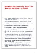 HPRO 2255 Final Exam &lpar;2025&rpar; Actual Exam Questions and Answers A&plus; Graded&period;
