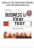 TEST BANK for Business Law Today Standard Text and Summarized Cases 13th Edition by Miller&period; All Chapters 1-36&period; 552 Pages