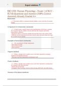 BIO 2301 Human Physiology - Exam 1 &lpar;CSCC -  SU18&rpar; Questions and Answers &lpar;100&percnt; Correct  Answers&rpar; Already Graded A&plus;