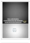 NSG 3100 EXAM 2  FUNDAMENTALS OF NURSING  EXAM WITH RATIONALES   