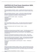 SARTECH III Final Exam Questions With Guaranteed Pass Solutions&period;