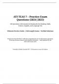 ATI TEAS 7 &ndash; Practice Exam Questions &lpar;2024&sol;2025&rpar; &vert; 150 Questions with Answers & Rationales for Reading&comma; Math&comma; Science&comma; and English Language Use