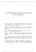 OTP TERMS DEFINITIONS TEST WITH ALL ANSWERS&period;