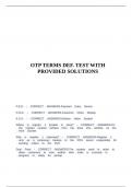 OTP TERMS DEF&period; TEST WITH PROVIDED SOLUTIONS&period;
