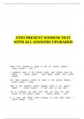 OTP2 PRESENT WINDOW TEST WITH ALL ANSWERS UPGRADED