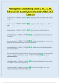 Managerial Accounting Exam 2 ACTUAL  UPDATED  Exam Questions and CORRECT  Answers 