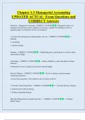 Managerial Accounting  Bundled Exam Questions WITH  CORRECT Answers
