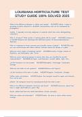 LOUISIANA HORTICULTURE TEST STUDY GUIDE 100&percnt; SOLVED 2025