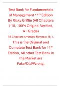 Test Bank for Fundamentals of Management 11th Edition By Ricky Griffin