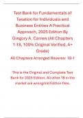 Test Bank for Fundamentals of Taxation for Individuals and Business Entities A Practical Approach&comma; 2025 Edition By Gregory A&period; Carnes