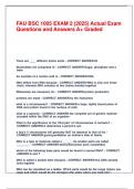 FAU BSC 1005 EXAM 2 &lpar;2025&rpar; Actual Exam Questions and Answers A&plus; Graded&period;
