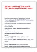 BSC 1005 - Biodiversity &lpar;2025&rpar; Actual Exam Questions and Answers A&plus; Graded&period;