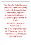 Instructor Manual with Test Bank for Global Business Today 7th Canadian Edition By Charles Hill&comma; Thomas McKaig&comma; Frank Cotae&comma; Jacqueline Musabende