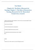 Test Bank Chapter 01 The Role of Research in Nursing&comma; Ch&period; 02 Theoretical Framework & research&period;pdf