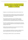 LAW OF AGENCY EXAM QUESTIONS  AND DETAILED ANSWERS GET 100&percnt;  CORRECT ANSWERS&period; 