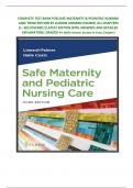 COMPLETE TEST BANK FOR SAFE MATERNITY & PEDIATRIC NURSING CARE THIRD EDITION BY LUANNE LINNARD-PALMER&comma; ALL CHAPTERS &lpar;1- 38&rpar; COVERED&vert;&vert;LATEST EDITION WITH ANSWERS AND DETAILED EXPLANATION&vert; GRADED A&plus; &lpar;With Answer Section In Every Chapter&rpar;