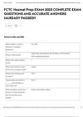 FCTC Hazmat Prep EXAM 2025 COMPLETE EXAM QUESTIONS AND ACCURATE ANSWERS &vert;ALREADY PASSED&excl;&excl;