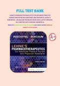 TEST BANK &minus;LEHNE'S PHARMACOTHERAPEUTICS FOR ADVANCED PRACTICE NURSES AND PHYSICIAN ASSISTANTS 3RD EDITION ALL CHAPTERS COVERED 1- 94&vert;&vert; VERIDIED QUESTIONS & ANSWERS WITH EXPLANATION&vert;&vert; ALREADY GRADED A&plus;&vert;&vert; LATEST UPDATE