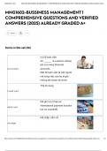 MNG1602-BUSSINESS MANAGEMENT 1 EXAM COMPREHENSIVE QUESTIONS AND VERIFIED ANSWERS &lpar;2025&rpar; ALREADY GRADED A&plus;