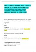 ABYC CORROSION EXAM WITH CORRECT ACTUAL QUESTIONS AND CORRECTLY WELL DEFINED ANSWERS LATEST ALREADY GRADED A&plus; 2025 &ndash; 2026