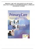 Test Bank for Primary Care The Art and Science of Advanced Practice Nursing&colon; An Interprofessional Approach 6th Edition by Debera J&period; Dunphy All Chapters included LATEST