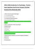 WGU C180 Introduction To Psychology &ndash; Practice  Exam Questions And Correct Answers &lpar;Verified  Answers&rpar; Plus Rationales 2025