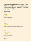 Practice for Esthetics State Board Exam V&period;1 &sol;Newest 200&plus; Actual Exam Questions and Correct Answers &lpar;Verified&comma; Detailed Answers&rpar; A Grade&period;   