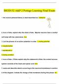 BIOD152 A&P 2 -Portage Learning Final Exam