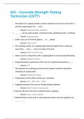 ACI - Concrete Strength Testing Technician &lpar;CSTT&rpar; Questions and Answers 100&percnt; Verified