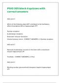 PSIO 305 block 4 quizzes with correct answers