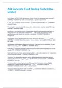 ACI Concrete Field Testing Technician - Grade I Questions And Answers With Verified Study Solutions Rated A&plus;